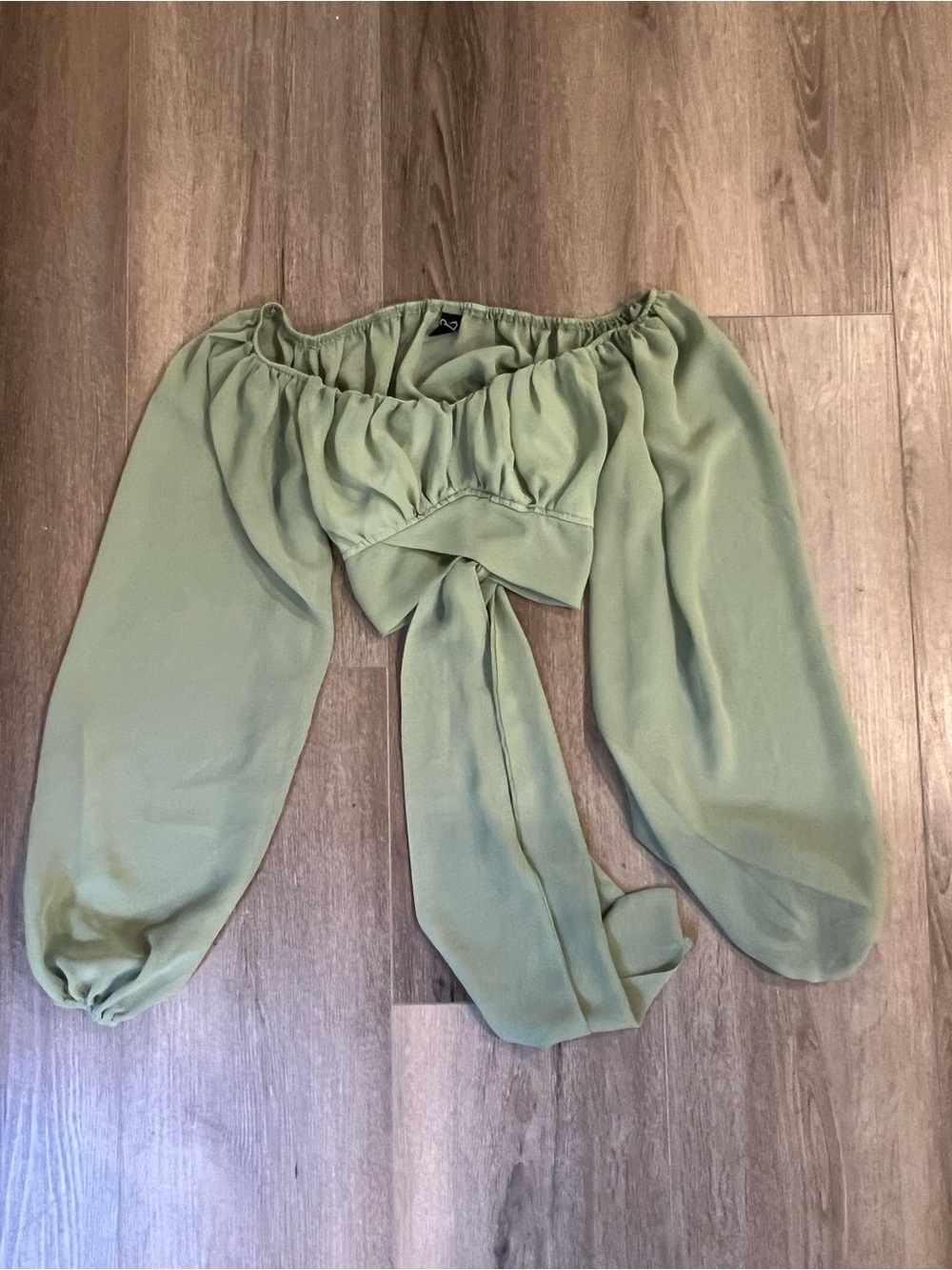 Windsor Sage Green Off-Shoulder Chiffon Top